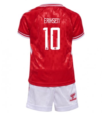 Danmark Christian Eriksen #10 Hjemmebanesæt Børn EM 2024 Kort ærmer (+ korte bukser)